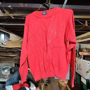 Vintage Mens Large Red Boston Clipper Cotton Sweater